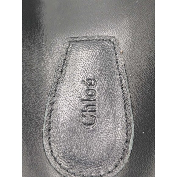 Chloé Emily Knotted Bow Leather Slide Flats Blue EU38 - Picture 7 of 10